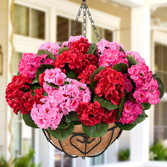 Lush Spring Bougainvillea Hanging Basket with Natural Coco Liner (UV-Protected)