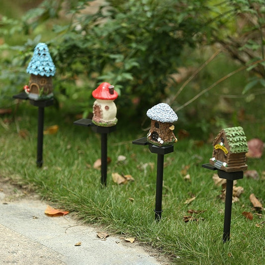 The Artisan “Fairytale Cottage” Solar Garden Stake🍄☀️
