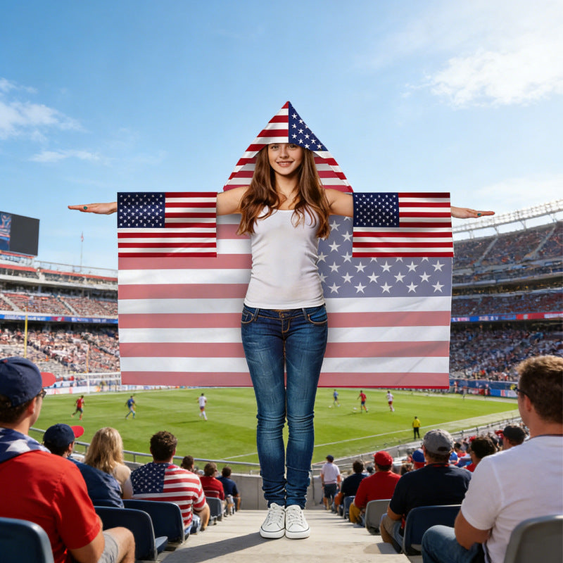 ⚽ 2026 World Cup Fan Flag Cape - Wearable Country Supporters Flag 🇺🇸🇨🇦🇲🇽