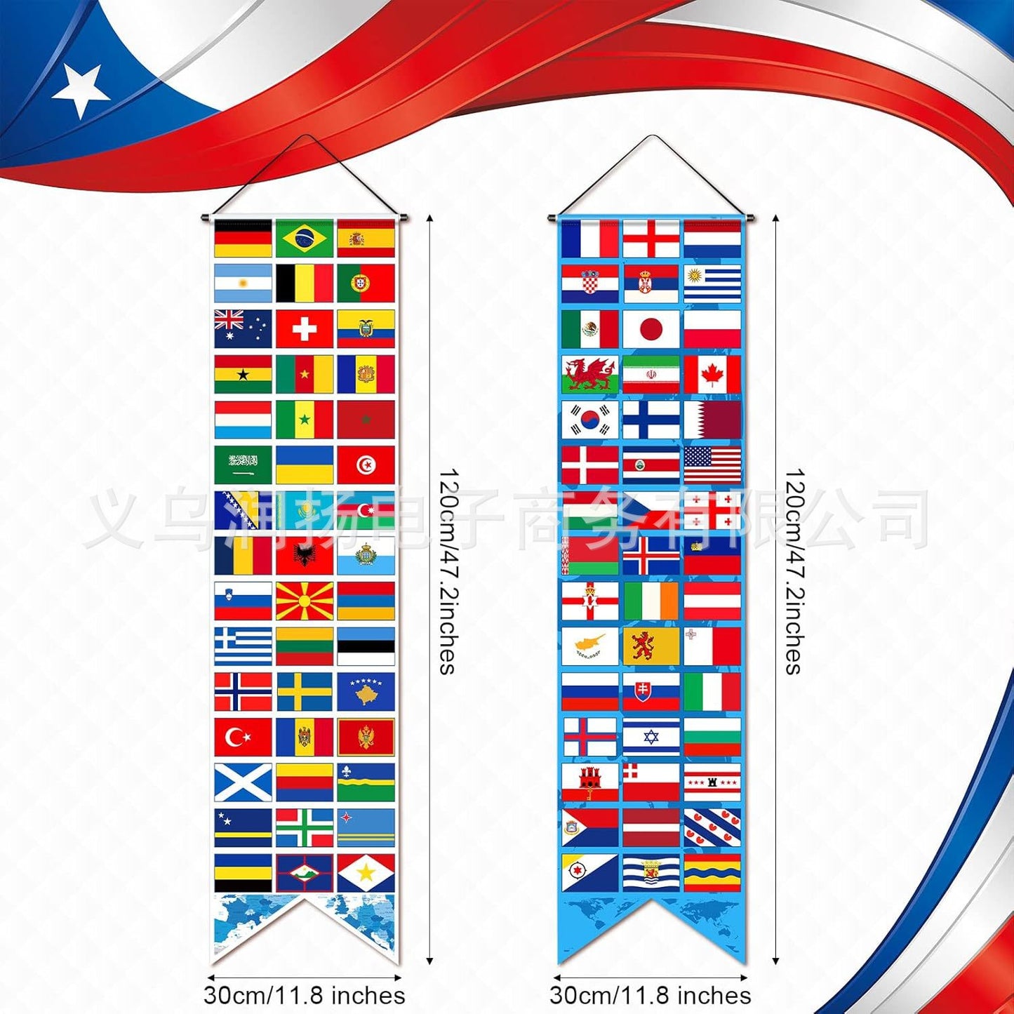 ⚽ World Flags Front Door Signs 🎉 Ultimate Soccer Tournament Banners & Watch Party Decorations 🍻