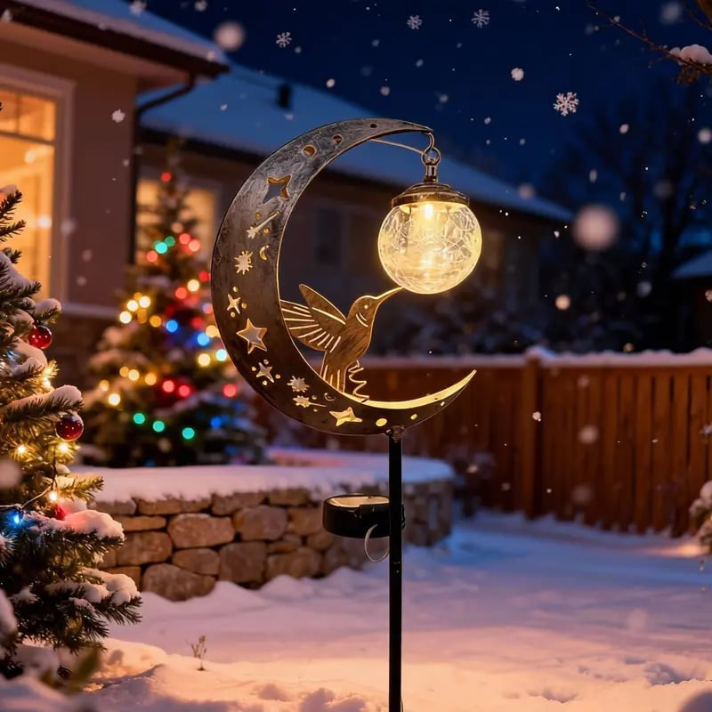 🌟Limited-time offer - 50% off🌟Hummingbird Moon Solar Garden Stake Light🌙✨