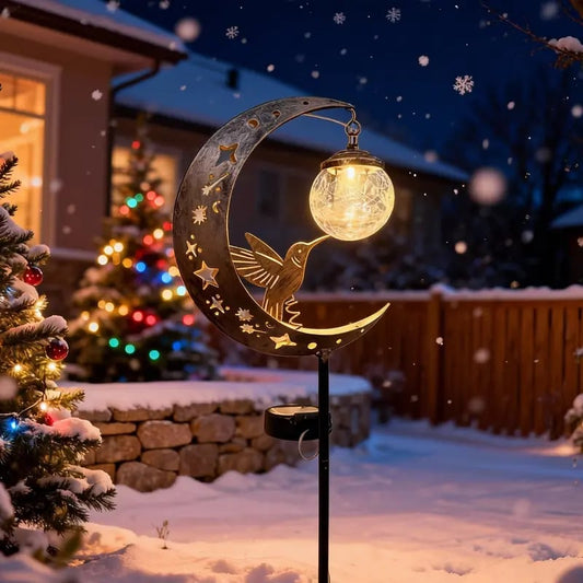 🌟Limited-time offer - 50% off🌟Hummingbird Moon Solar Garden Stake Light🌙✨
