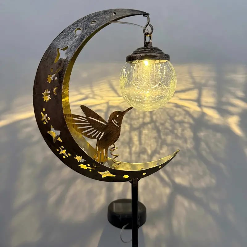 🌟Limited-time offer - 50% off🌟Hummingbird Moon Solar Garden Stake Light🌙✨