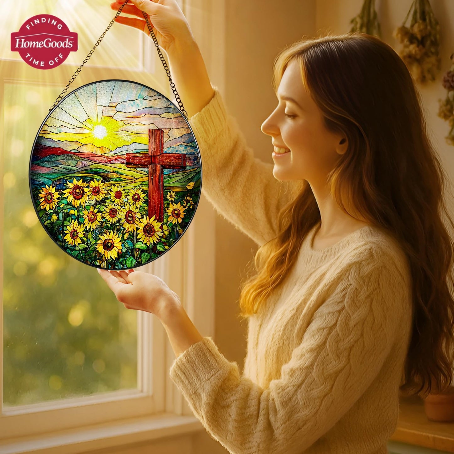 Divine Light: Blessed Virgin Mary Stained-Glass Suncatcher 🌅