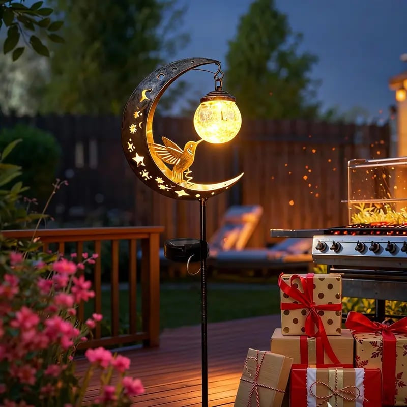 🌟Limited-time offer - 50% off🌟Hummingbird Moon Solar Garden Stake Light🌙✨
