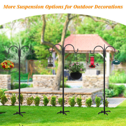 Adjustable Double Shepherds Hook for Outdoor | 63-92 Inch