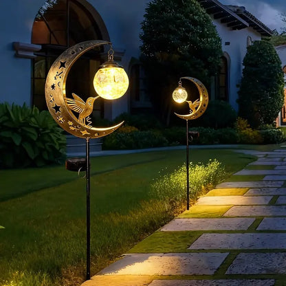 🌟Limited-time offer - 50% off🌟Hummingbird Moon Solar Garden Stake Light🌙✨
