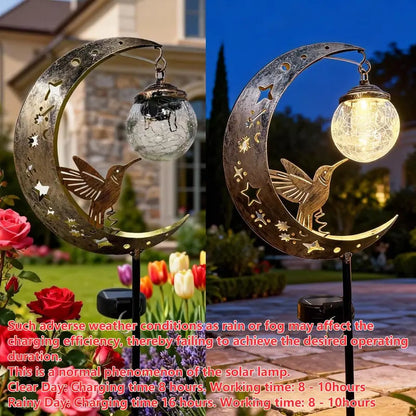 🌟Limited-time offer - 50% off🌟Hummingbird Moon Solar Garden Stake Light🌙✨