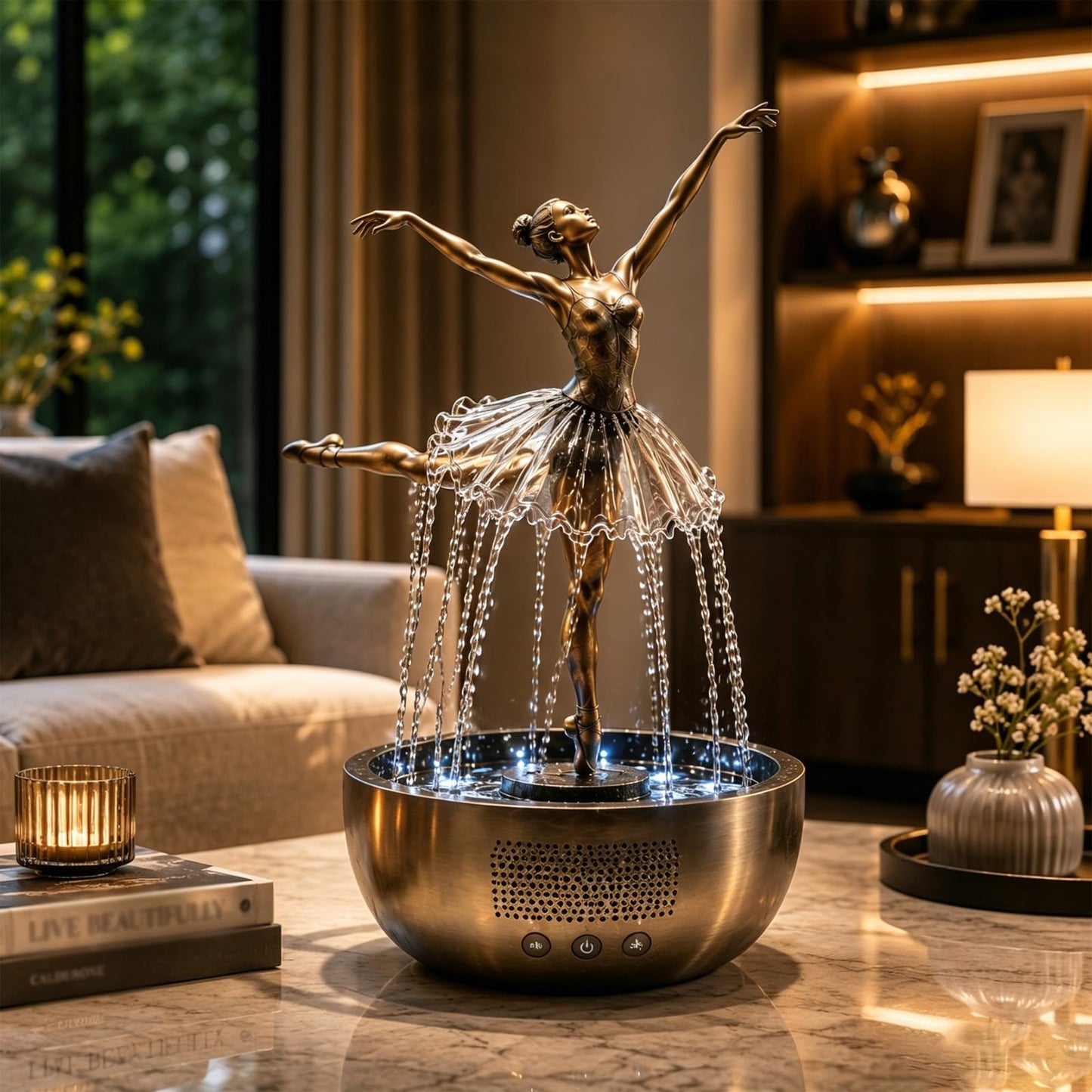 💃Elegant Ballerina Tabletop Water Fountain for Home & Office Decor 💧