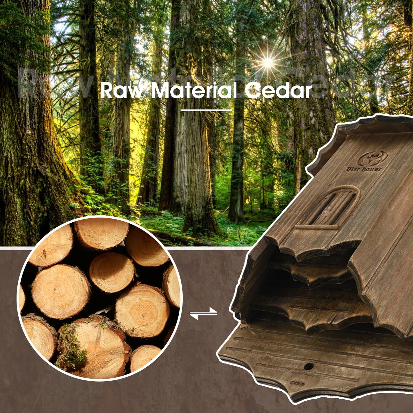 Wooden Castle Bat Houses for Outdoors, Large Three Chamber Box Perfectly Designed to Attract Bats