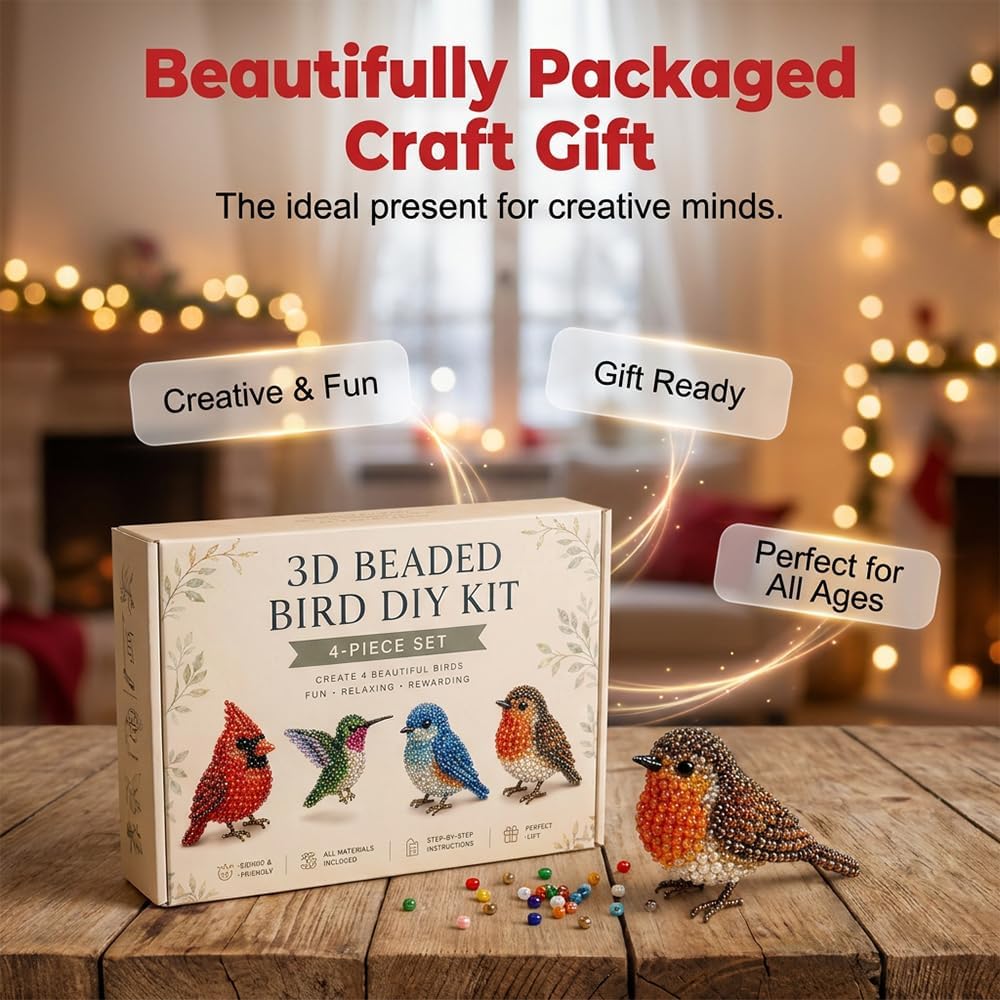 🧵✨ Creative Beaded Mini World 3D DIY Kit Collection 🐦