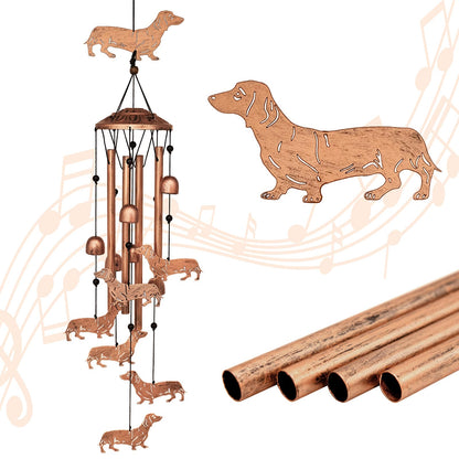 Handmade aluminum tube dachshund wind chimes🎐