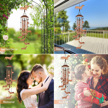 Handmade aluminum tube dachshund wind chimes🎐