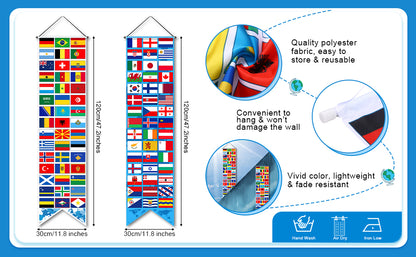 ⚽ World Flags Front Door Signs 🎉 Ultimate Soccer Tournament Banners & Watch Party Decorations 🍻