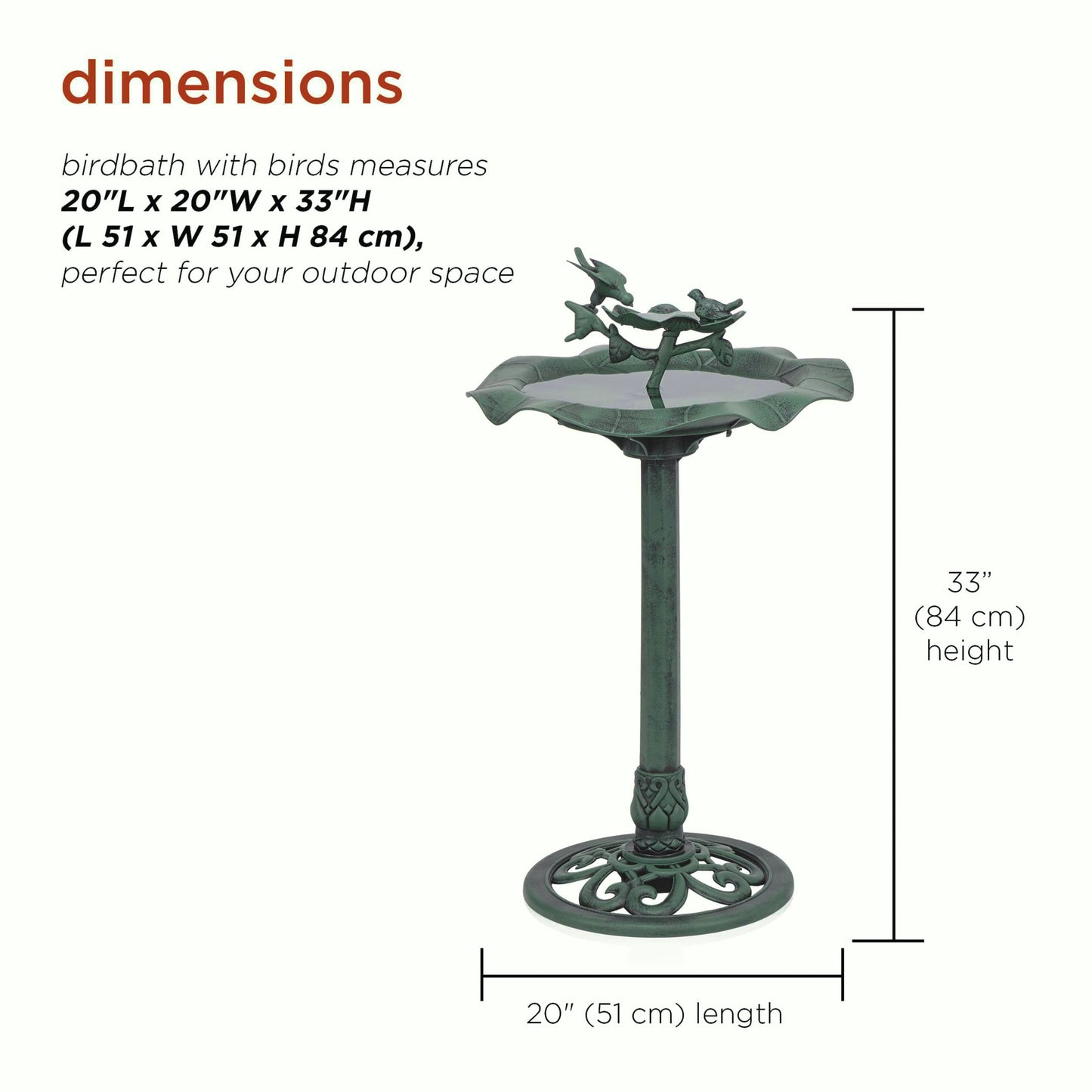 Alpine Corporation  Tall Outdoor Lotus Birdbath Yard Statue