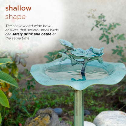 Alpine Corporation  Tall Outdoor Lotus Birdbath Yard Statue