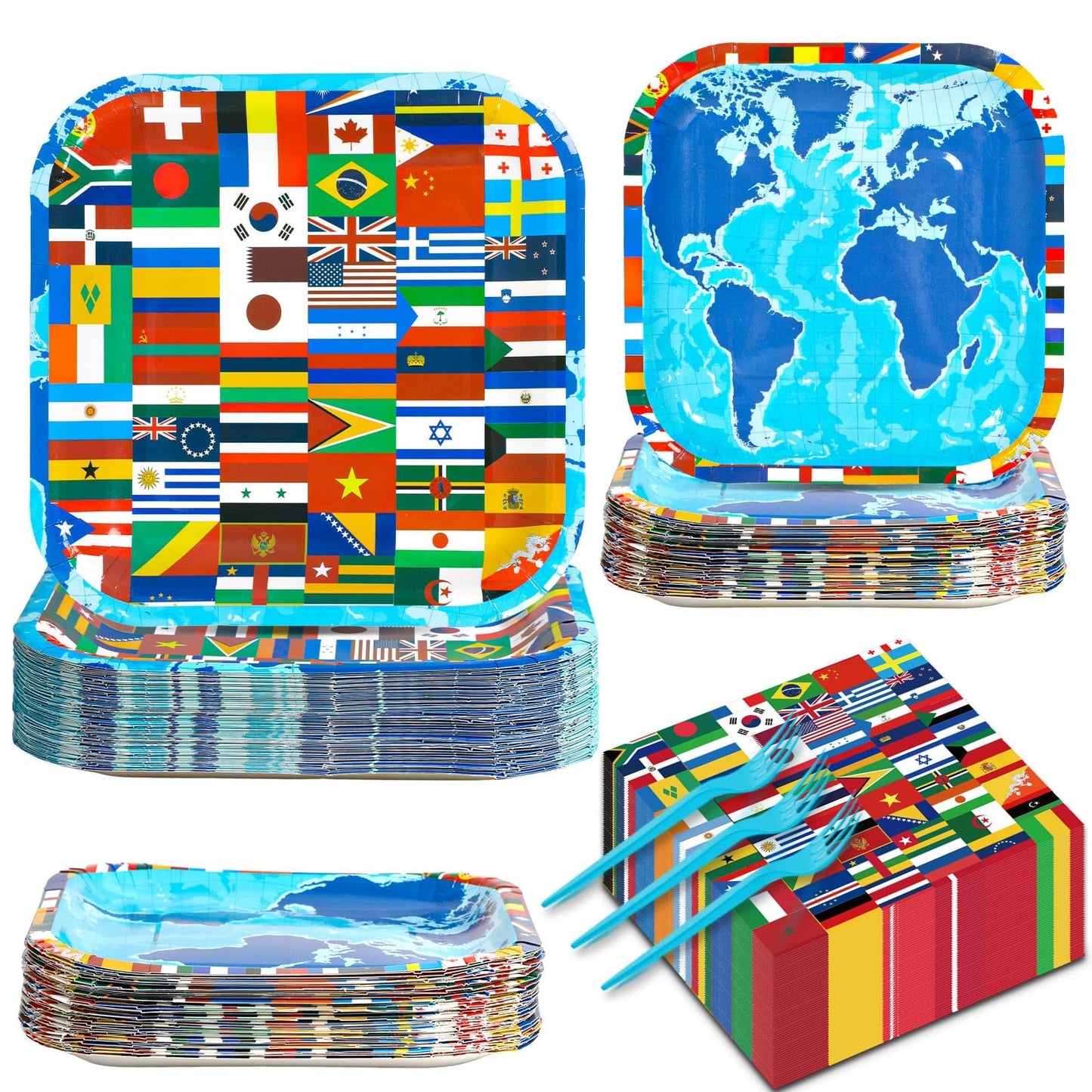 🍽️ 48-Pack 2026 World Cup International Flag Paper Plates | Heavy Duty Party Dinnerware 🍔