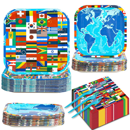 🍽️ 48-Pack 2026 World Cup International Flag Paper Plates | Heavy Duty Party Dinnerware 🍔