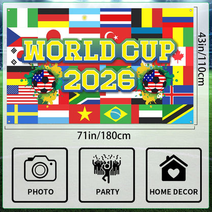 🎉2026 World Cup Photo Booth Backdrop | Ultimate Watch Party Photography Background ⚽