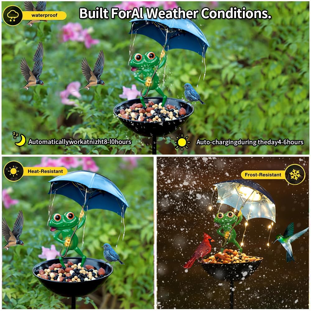 🐸✨ Magical frog decoration with night light – weatherproof & cute!