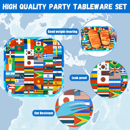 🍽️ 48-Pack 2026 World Cup International Flag Paper Plates | Heavy Duty Party Dinnerware 🍔