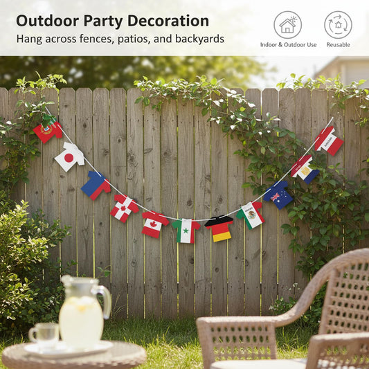 🌍 2026 World Cup 48-Nation String Flags | Global Bunting Banner for Party Decor ⚽