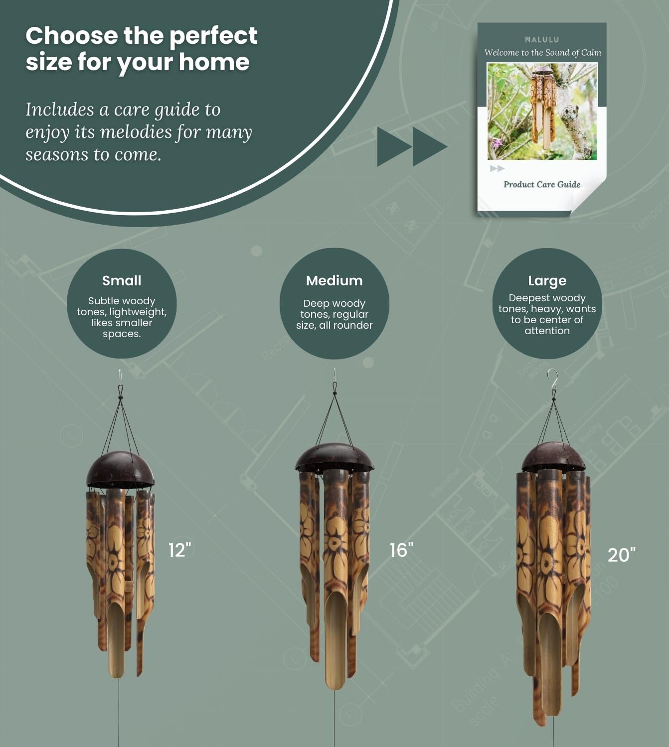 Rustic Bamboo Wind Chimes - Outside Outdoor Wooden Windchimes