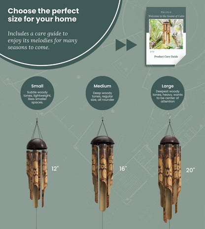 Rustic Bamboo Wind Chimes - Outside Outdoor Wooden Windchimes