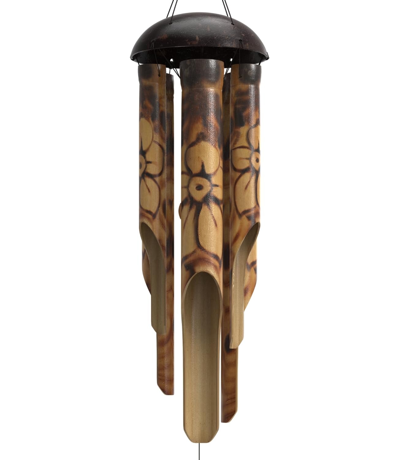 Rustic Bamboo Wind Chimes - Outside Outdoor Wooden Windchimes