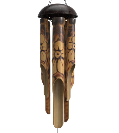 Rustic Bamboo Wind Chimes - Outside Outdoor Wooden Windchimes