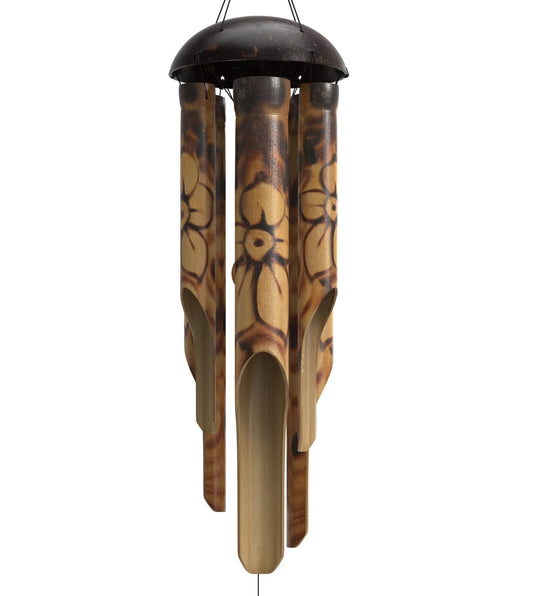 Rustic Bamboo Wind Chimes - Outside Outdoor Wooden Windchimes