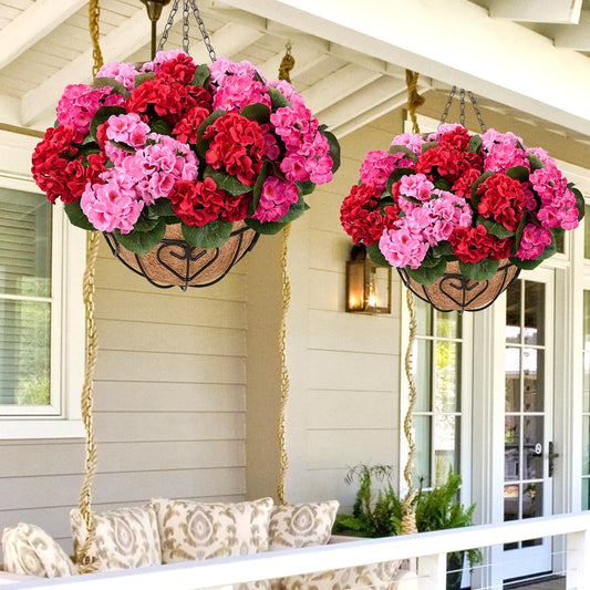 Lush Spring Bougainvillea Hanging Basket with Natural Coco Liner (UV-Protected)