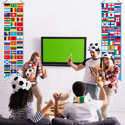 ⚽ World Flags Front Door Signs 🎉 Ultimate Soccer Tournament Banners & Watch Party Decorations 🍻