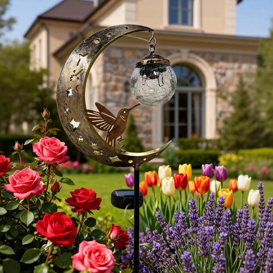 🌟Limited-time offer - 50% off🌟Hummingbird Moon Solar Garden Stake Light🌙✨