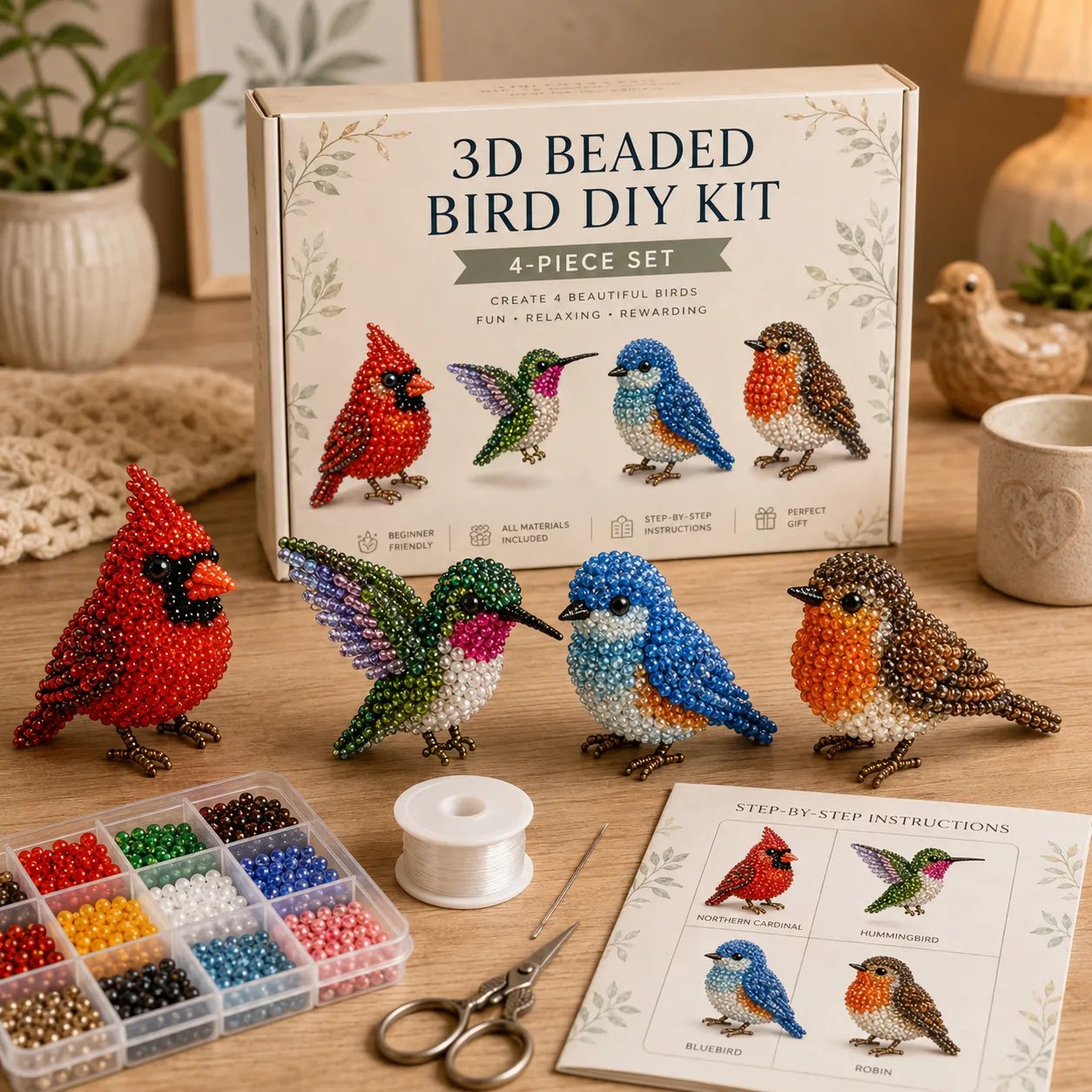 🧵✨ Creative Beaded Mini World 3D DIY Kit Collection 🐦