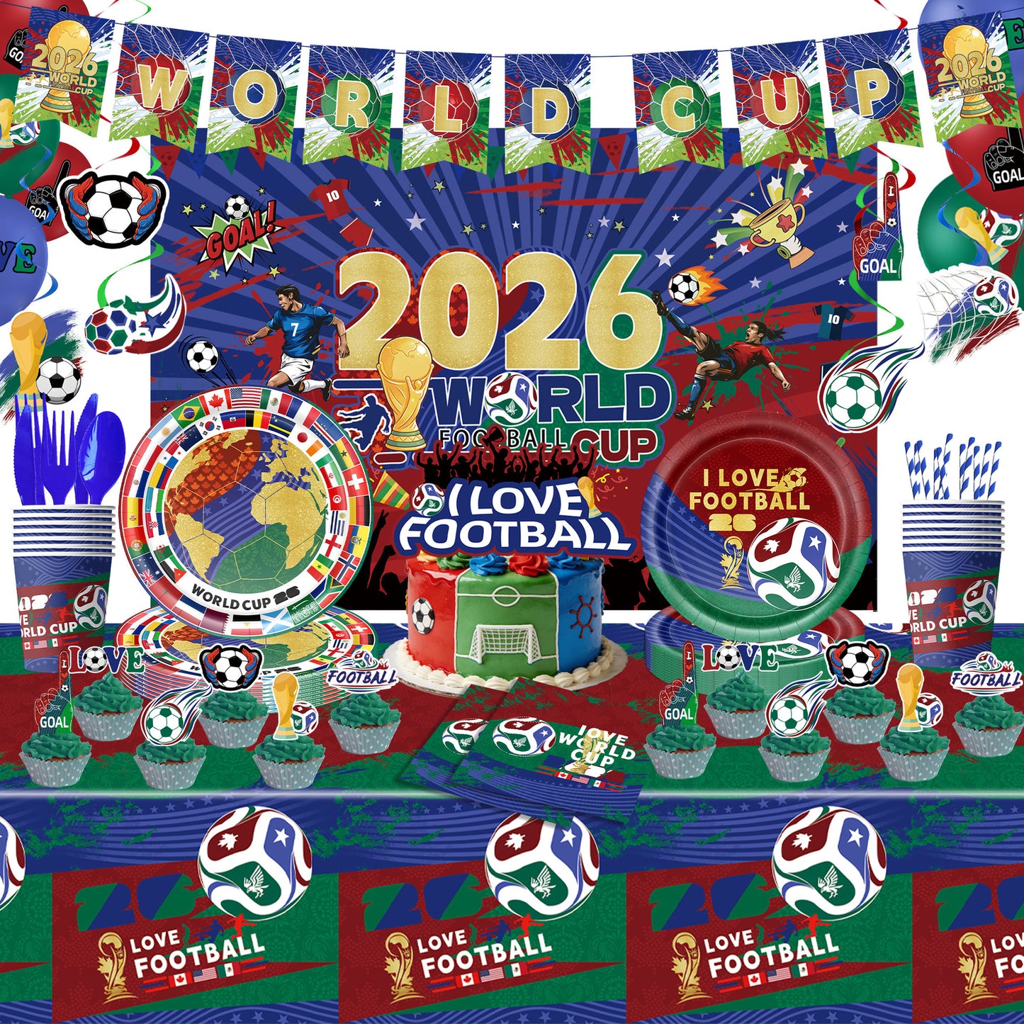 ⚽ Ultimate 2026 World Cup Party Decoration Kits | All-in-One Soccer Celebration Sets 🏆