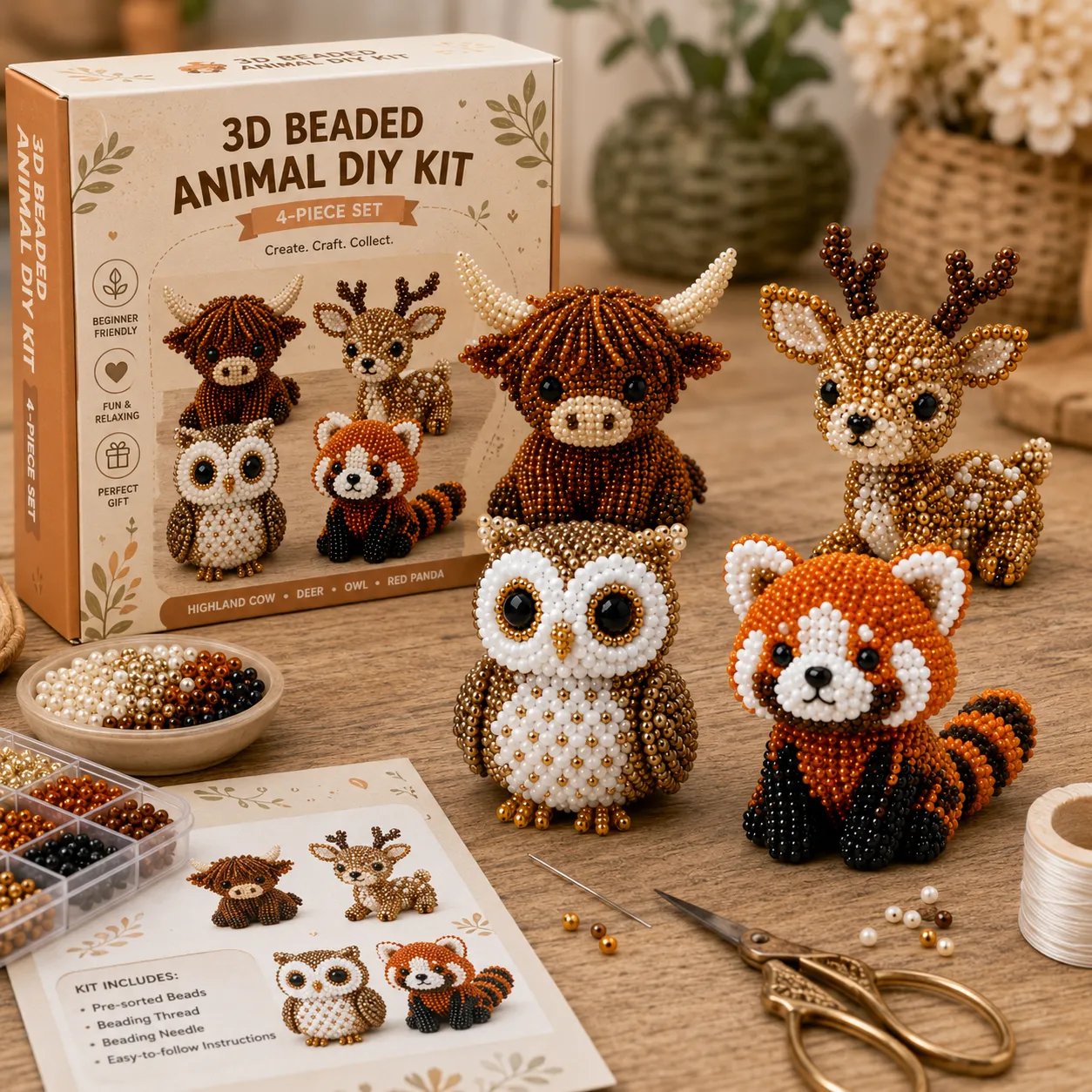 🧵✨ Creative Beaded Mini World 3D DIY Kit Collection 🐦