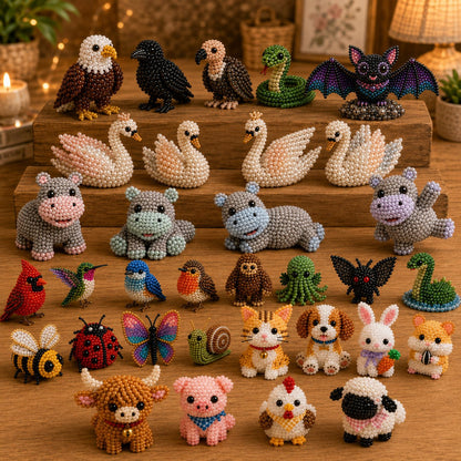 🧵✨ Creative Beaded Mini World 3D DIY Kit Collection 🐦