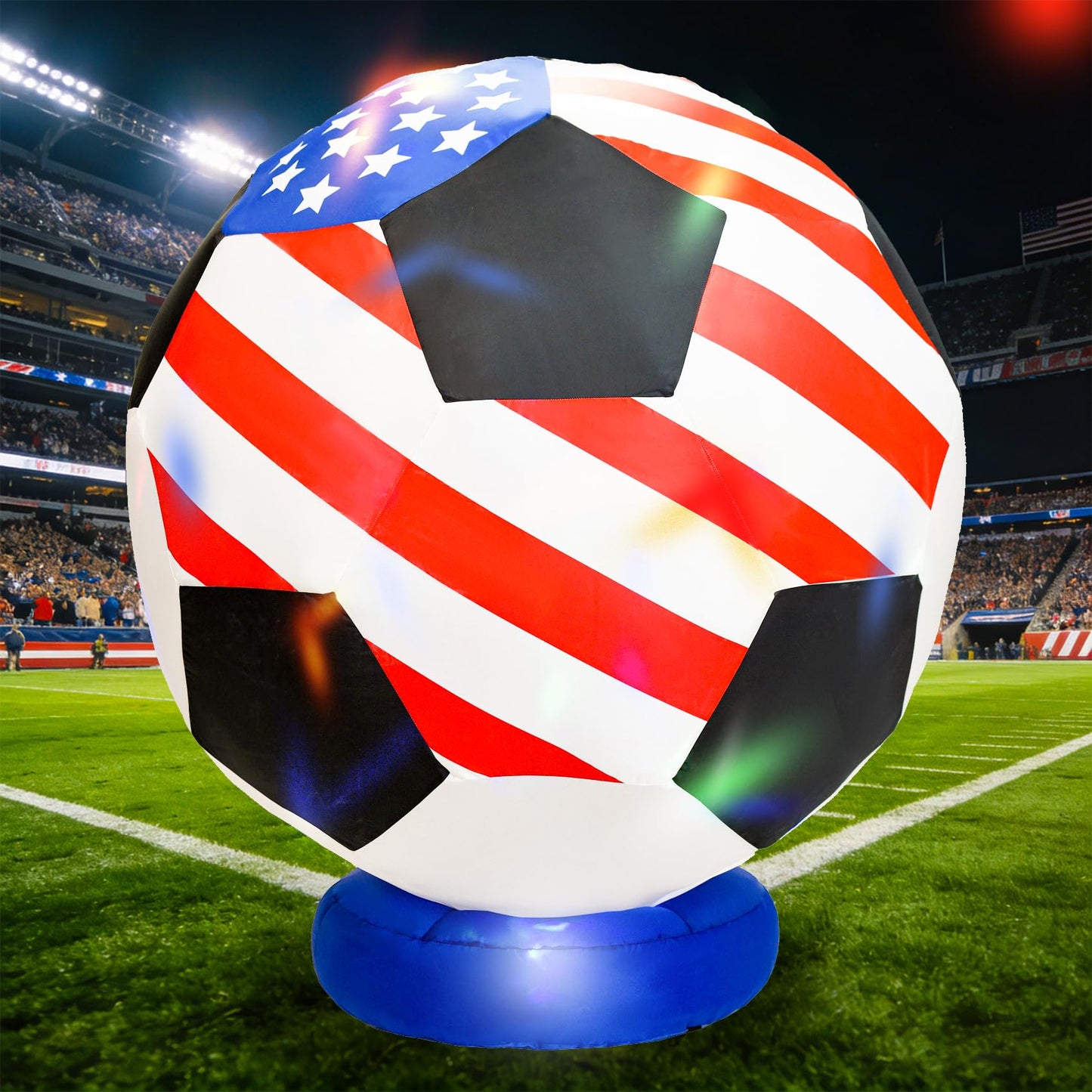 ⚽ Giant Inflatable Soccer Ball Yard Decoration with LEDs | 2026 Watch Party Prop 🏟️