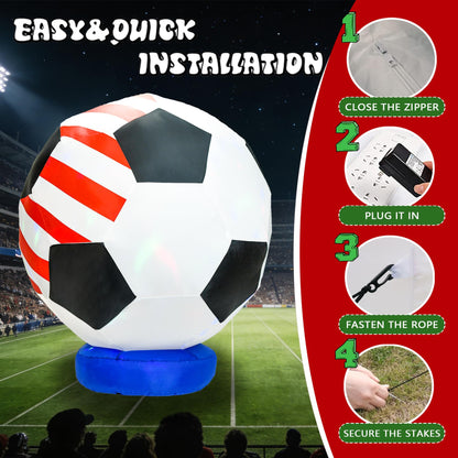 ⚽ Giant Inflatable Soccer Ball Yard Decoration with LEDs | 2026 Watch Party Prop 🏟️