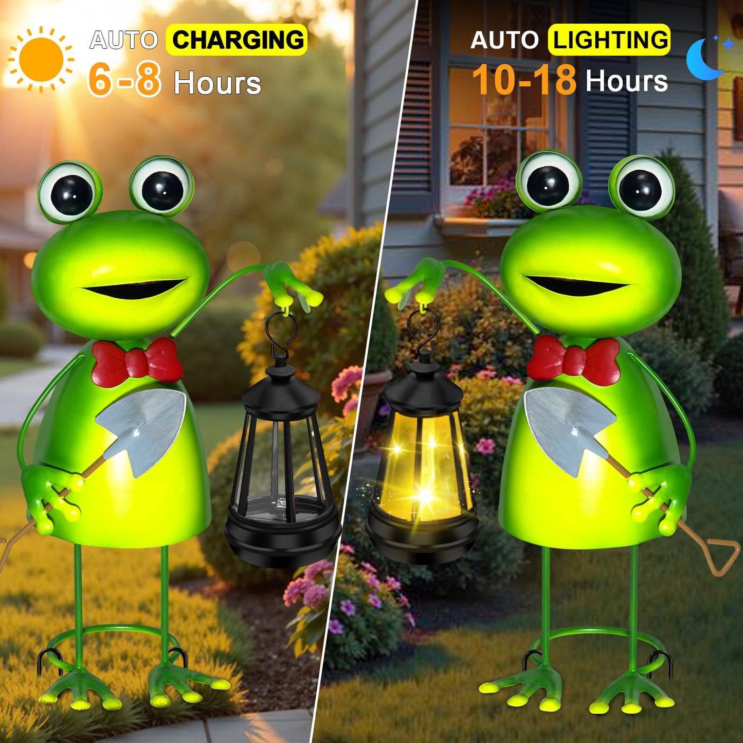 🐸Solar Garden Lights Frog Statue✨