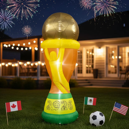 🏆 7FT Giant World Champion Trophy Inflatable | 2026 Lighted Gameday Yard Display 🌟