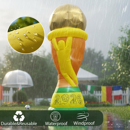 🏆 7FT Giant World Champion Trophy Inflatable | 2026 Lighted Gameday Yard Display 🌟