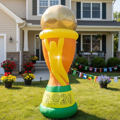 🏆 7FT Giant World Champion Trophy Inflatable | 2026 Lighted Gameday Yard Display 🌟
