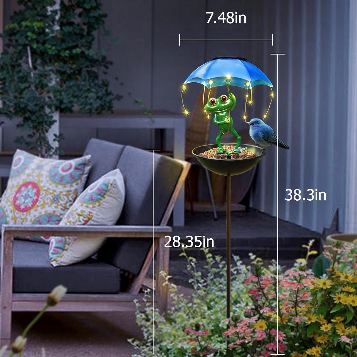 🐸✨ Magical frog decoration with night light – weatherproof & cute!